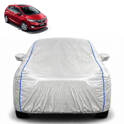 Image of Waterproof Car Cover for Honda Jazz | All Weather Protection | UV Resistant & Dustproof | Soft Cotton Lining to Prevent Scratches | Triple Stitched with Mirror Pockets & Elastic Hem