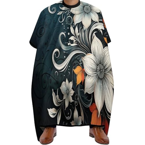 Capa para barbero con flores abstractas Boho, talla grande miniatura 1