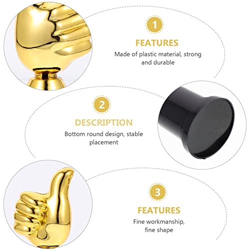 NUOBESTY Troféu de Ouro de 4 Peças Troféus para Recompensa Troféu Mais Polegares para Cima Brinquedo