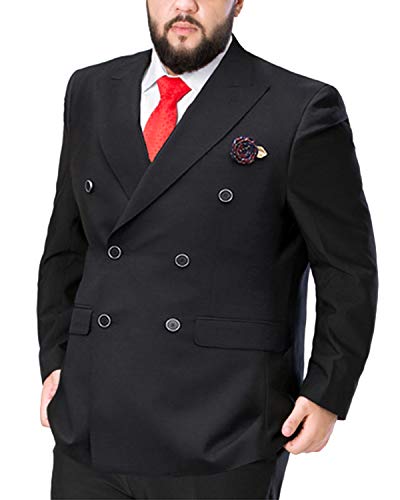 Men's 2 Piece Suit Double Breasted Big and Tall Tuxedo Suits Peak Lapel Wedding Tux Blazer Pants3