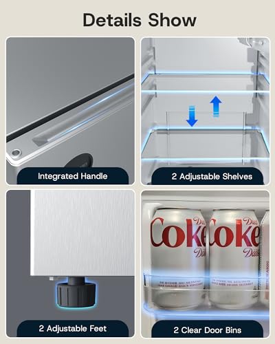 Upstreman 2.5 Cu.Ft All-Refrigerator Mini Fridge, Single Door Small Refrigerator, Dorm Fridge with 7 Adjustable Thermostat, Compact Refrigerator for Office, Bedroom or Dorm, Silver-CR26 on Fridge.com