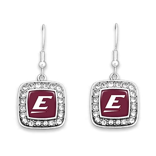47274 Eastern Kentucky Uiversity EKU Colonels Square Rhinestone Pendant Earrings by From the Heart