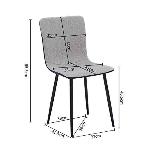 Homy Casa Set di 4 sedie da pranzo imbottite in