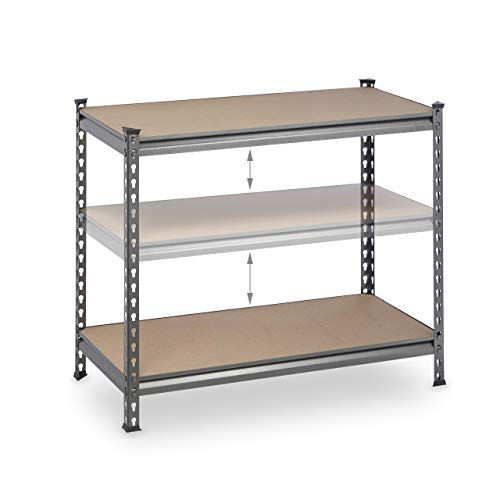 Relaxdays 10034173 Scaffali in Metallo, 4 Ripiani