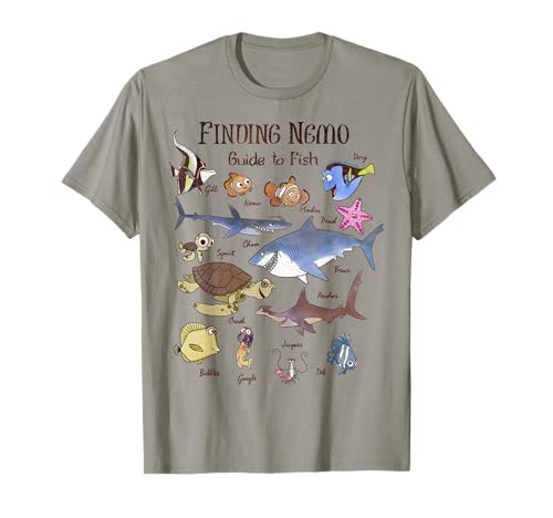 Disney Pixar Finding Nemo Guide To Fish Textbook Sketches T-Shirt
