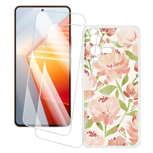 OAGELIM 2�Z�b�g �X�N���[���v���e�N�^�[ + �P�[�X Vivo iQOO 9T (6.78 �C���`) �Ƃ̌݊������� �A�[�e�B�X�e�B�b�N�J�X�^���v�����g�J�o�[�Ƌ����K���X�t�B���� �X�N���b�`�h�~ (��)