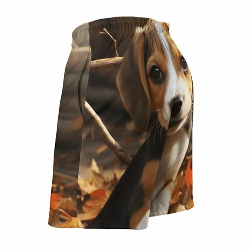 Men's Swim Trunks Quick Dry Board Shorts with Pockets Beach Shorts Cute Beagle Bathing Suits for Men 5