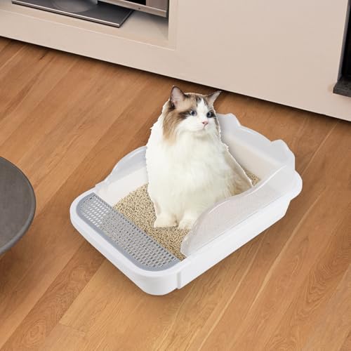 Caja de arena cubierta para gatos mediana con pala miniatura 5
