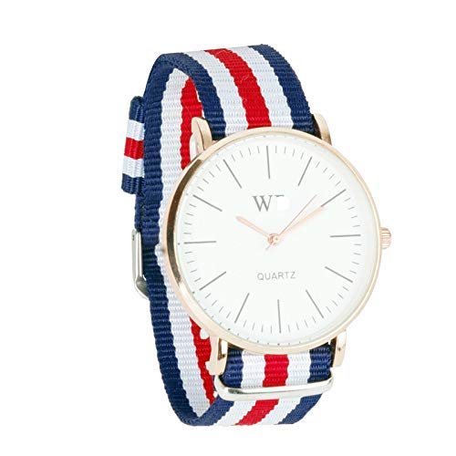 TechKing Round Dial Series Analogue White Dial Fabric Strape Fashion Wrist Watch for Men/Boys (B08L8WPV8B) Amazon Price History, Amazon Price Tracker