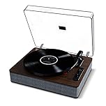 ION Audio Luxe LP – Bluetooth Vinyl Record Player with Speakers, USB Conversion, Full Size Platter, Auto-Stop, Headphone Out, 3 Speeds