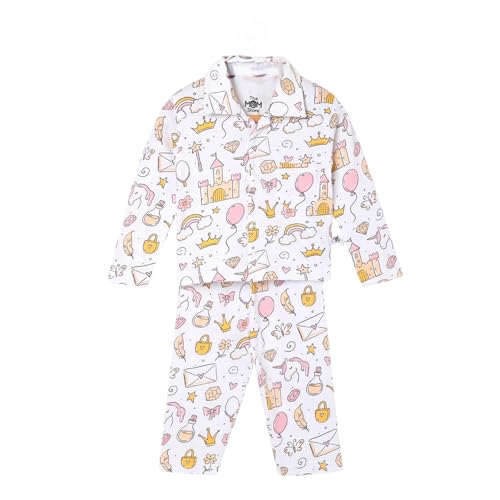 Image of The Mom Store Baby and Kids Cotton Printed Pyjama Set | Printed | Cotton | Nightwear | Sleepwear | Nightsuit Set for Boys and Girls