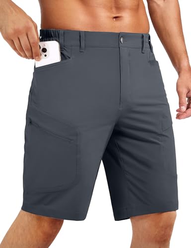 Stlight Men's Hiking Cargo Shorts Quick Dry Lightweight Tactical Shorts with Multi Pocket for Camping Fishing Golf