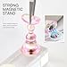 Makartt Press on Nail Stand: Magnetic Nail Holder for Painting Nails DIY Pink for Art Display Practice, Pink Glitter Flower Fake Holder for Home Salon with Reusable Adhesive Putty
