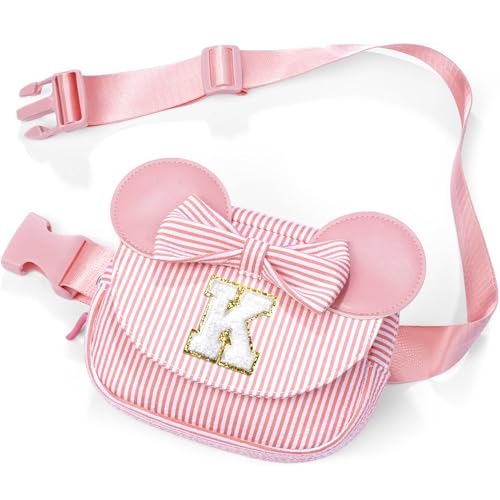 Image of Birthday Gifts for 4 5 6 7 8 9 10 11 12 13 Year Old Girls - Personalized for Teens Kids Daughter Sister Her | Birthday Gifts for Kids | Initial Belt Bag | Bean Pink K