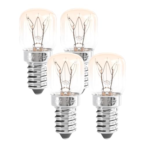 greate 4x lampada forno 25W 300 gradi - E14 230V lampadina forno 25W 300 gradi per lampada di cristallo di sale, microonde e altro - Luce forno con 175 lumen & 2700K bianco caldo - Lampadine da forno