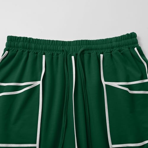 Image of Barrel Pants Women Casual Cargo Wide Leg Baggy Sweatpants Drawstring High Waisted Lounge Palazzo Pants with Pockets