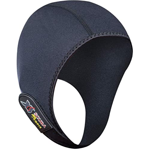 Gorro de neopreno de 2 mm XS Scuba con costuras elásticas de alta resistencia