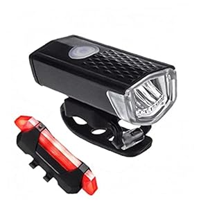 1PC Fietsverlichting LED Fiets Voor Hoofd Licht + Tail Light Set MTB Fiets Achterlichten Fietslamp Zaklamp…