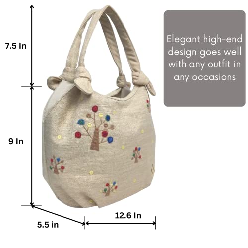 Bolso Bordado Vintage para Mujer Tote con Cierre miniatura 3