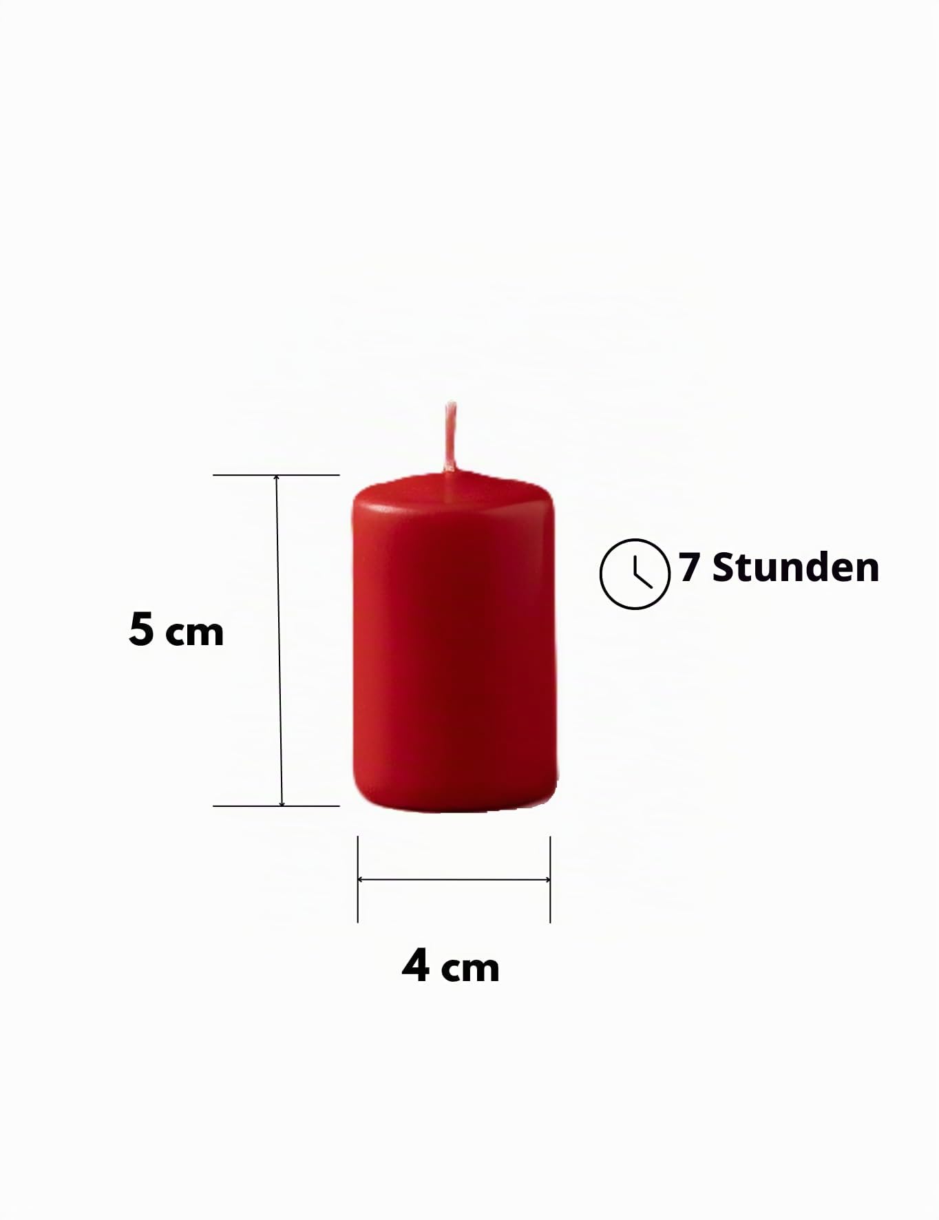 16 Kerzen, Durchmesser 4 cm, Höhe 5 cm, Rot