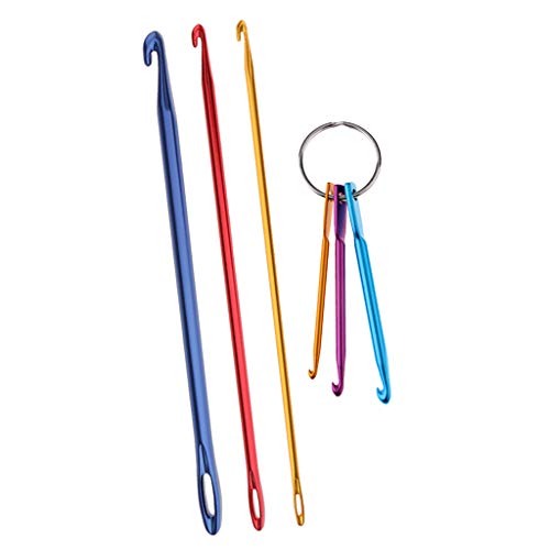 Prettyia 6 Pieces Mini Afghan Aluminum Crochet Hooks Knitting Knit Needles Weave Yarn Set Prettyia 6 Pieces Mini Afghan Aluminum Crochet Hooks Knitting Knit Needles Weave Yarn Set