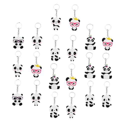 Lurrose 20 piezas Llaveros Panda Divertidos y Creativos para Mochila y Llaves Decoraciones Colgantes para Bolsas Regalos de Fiesta Temáticos para Alumnos y Amantes de Pandas
