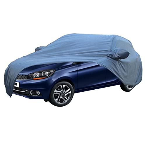 Image of Allextreme TTK5001 Car Body Cover Compatible with Tata Tigor Custom Fit Dustproof UV Heat Resistant Indoor Outdoor Body Protection (Blue with Mirror)