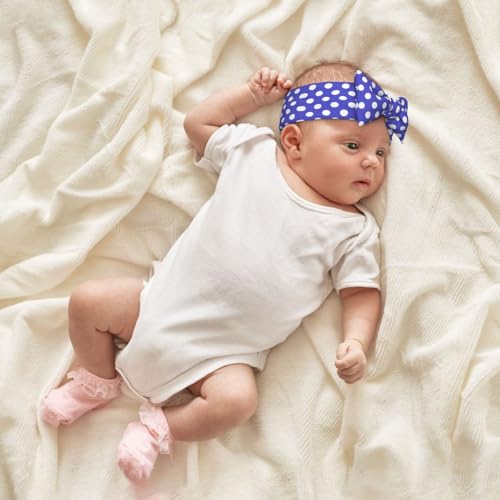 Purple Polka Dot Print (A) Baby Girl Bows Headbands Baby Girls Newborn Headbands Infant Toddlers 0-6 Months4