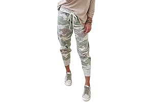 Breathelife Women's Cotton Camo Joggers with Drawstring and Pockets