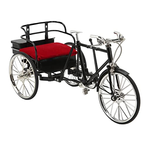 Retro Ciclo Rickshaw Modelo Ornamento Decoração Brinquedo Presente Bicicleta Modelo Montagem Pratele