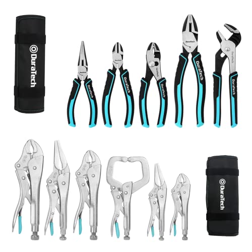 Duratech 6-Piece Locking Pliers Set And 5-Piece Pliers Set With Storage Bag #TOP14