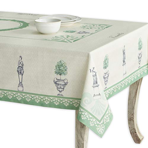 Maison d' Hermine Table Cloth Rectangle Table 100% Cotton 180 cm x 140 cm Tablecloth Reusable Everyday Use for Dining Farmhouse Home Party Festive Gifts for Mothers Day (Jardin Du Roy)