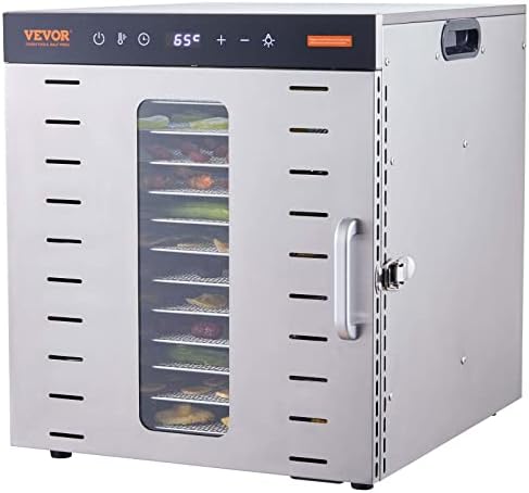 VEVOR Food Dehydrator, 10 Trays Stainless Steel Food Dehydrator M...