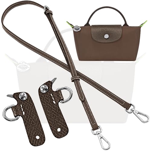Image of Bag Leather Strap Replacement Crossbody Shoulder Purse Straps for xs MINI Pouch, No Damage Conversion Kits Accessories Terra color(MINI-Terra-Silver hardware)