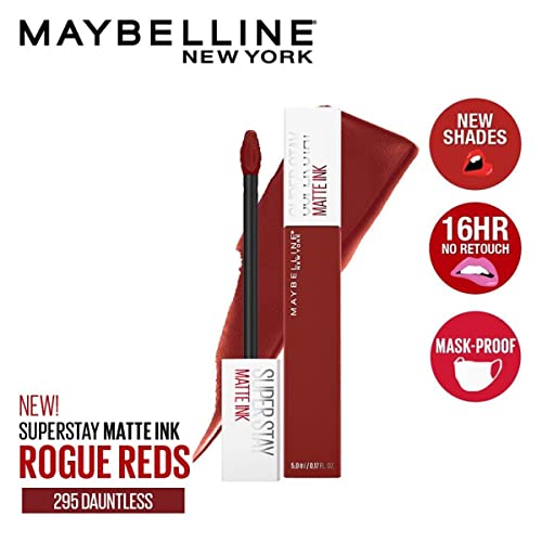Image of Maybelline New York Liquid Matte Lipstick, Long Lasting, 16hr Wear, Superstay Matte Ink, 295 Dauntless, 5 ml