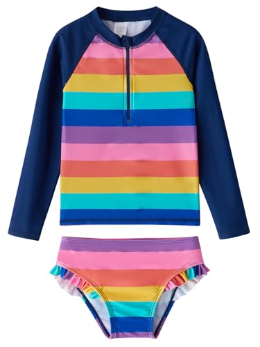 Image of Toddler Girls Swimsuit Rash Guard Sets 2-Piece Bathing Suits UPF 50+ Summer Kids Swimwear 2-7T