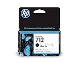 HP 712 3ED70A Negro, Cartucho de Tinta Original HP, de 38ml, para Impresoras Plotter de Gran Formato HP DesignJet Series T650, T630, T250, T230 y Studio y Cabezal de Impresión HP 713
