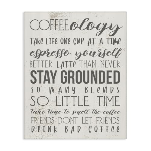Stupell Industries Coffee Puns Kitchen Humor, 16 x 20 Inch Canvas Wall Art