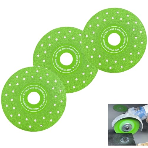 3PCS Diamond Saw Blades 4.5In for Angle Grinder - Multi-Pore
