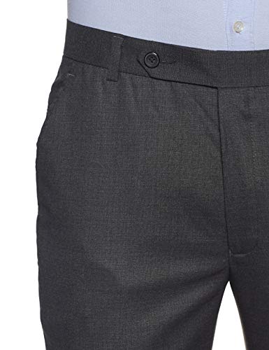 Image of Hang & Wear Men's Slim Formal Trousers (HWT895-3-32 Dark Grey 32W x 34L