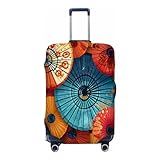 Ethebre Fundas elásticas para equipaje con patrón de paraguas de papel japonés, funda protectora para maleta, a prueba de polvo, resistente a los arañazos, protector de equipaje elástico para viajes