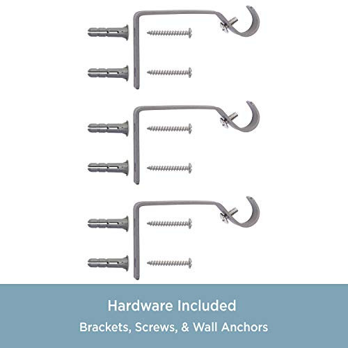 Kenney Arts And Crafts Window Curtain Rod, 48 To 86-Inch, Pewter #TOP3