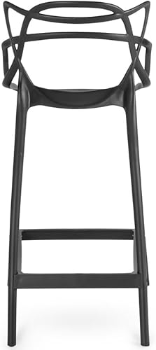 kIT Conjunto 2 Banquetas Altas com Encosto Allegra, Polipropileno, Moderna Versátil para Sala de Jan