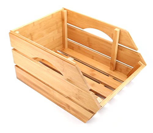 Royalhouse Bamboo Fruit Bowl, Fruit & Vegetable Storage For Kitchen Countertop, Bamboo Fruit Basket, Tabletop Fruit Serving Bowl #TOP7