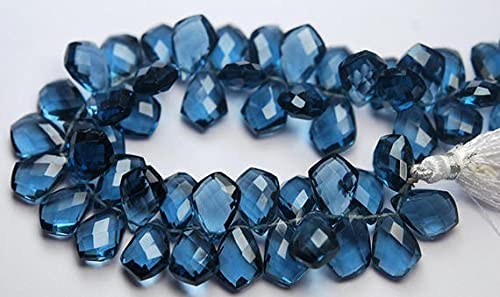 Quartz bleu de Londres briolette cerf-volant pour bijoux de soirée élégants