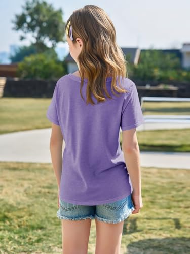 Image of Imily Bela Girls Short Sleeve T Shirts Casual Crewneck Fashion Tees Kids Summer Tops 5-14 Years