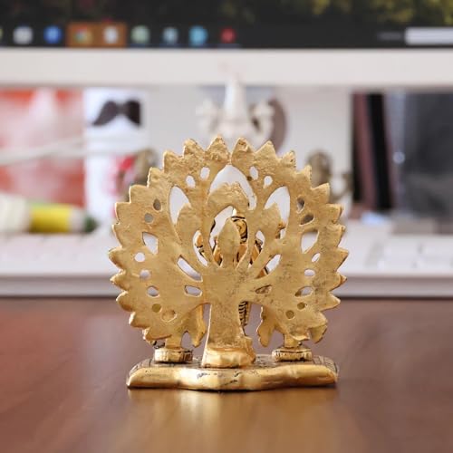 Image of KridayKraft Elegant Tirupati Murti - Lord Venkateswara Swami Tirupati Balaji Vishnu JI Murti Idol Shank Chakar Tilak Statue for Temple (Golden)
