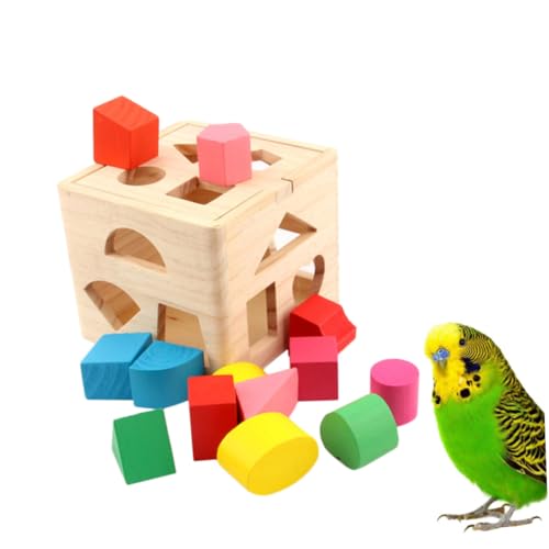 POPETPOP ??用積み木おもちゃ 噛む遊びと運動促進 知育効果 素材使用 小型鳥用プレイグラウンド
