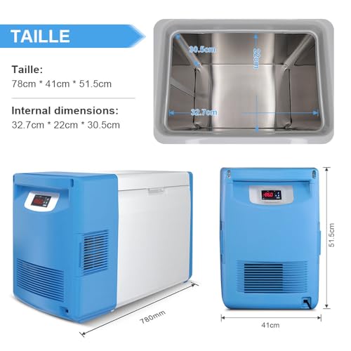 Image of Lab Cryogenic Freezer, -86℃(-122.8℉) 20L Ultra Low Temperature Freezer, Portable Medical Refrigerator, Countertop Lab Refrigerators for Scientific Research (Blue, 110V)
