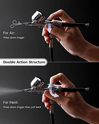 image for Oasser Airbrush Compressor Kit, Dual Action Airbrush Suit with Recharg